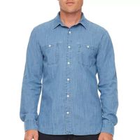 mutual weave Mens Regular Fit Long Sleeve Button-Down Shirt