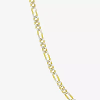 10K Gold Two-Tone 18-20" Hollow Figaro Chain