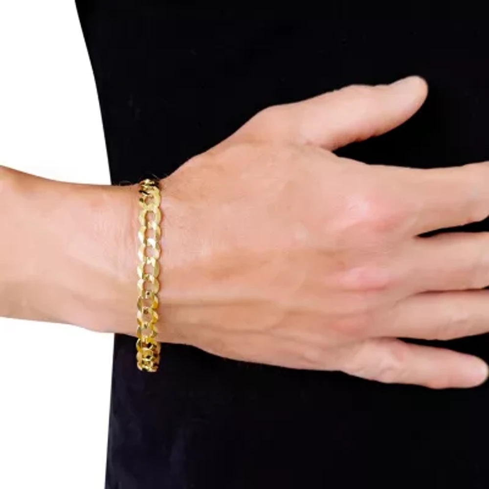 10K Gold 8 1/2 Inch Solid Curb Chain Bracelet