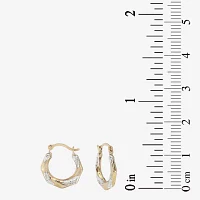 Small Two-Tone Hoop Earrings 10K Gold