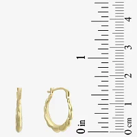 Small Scalloped Edge Hoop Earrings 10K Gold