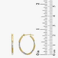 Two-Tone 14K Gold Oval Hoop Earrings