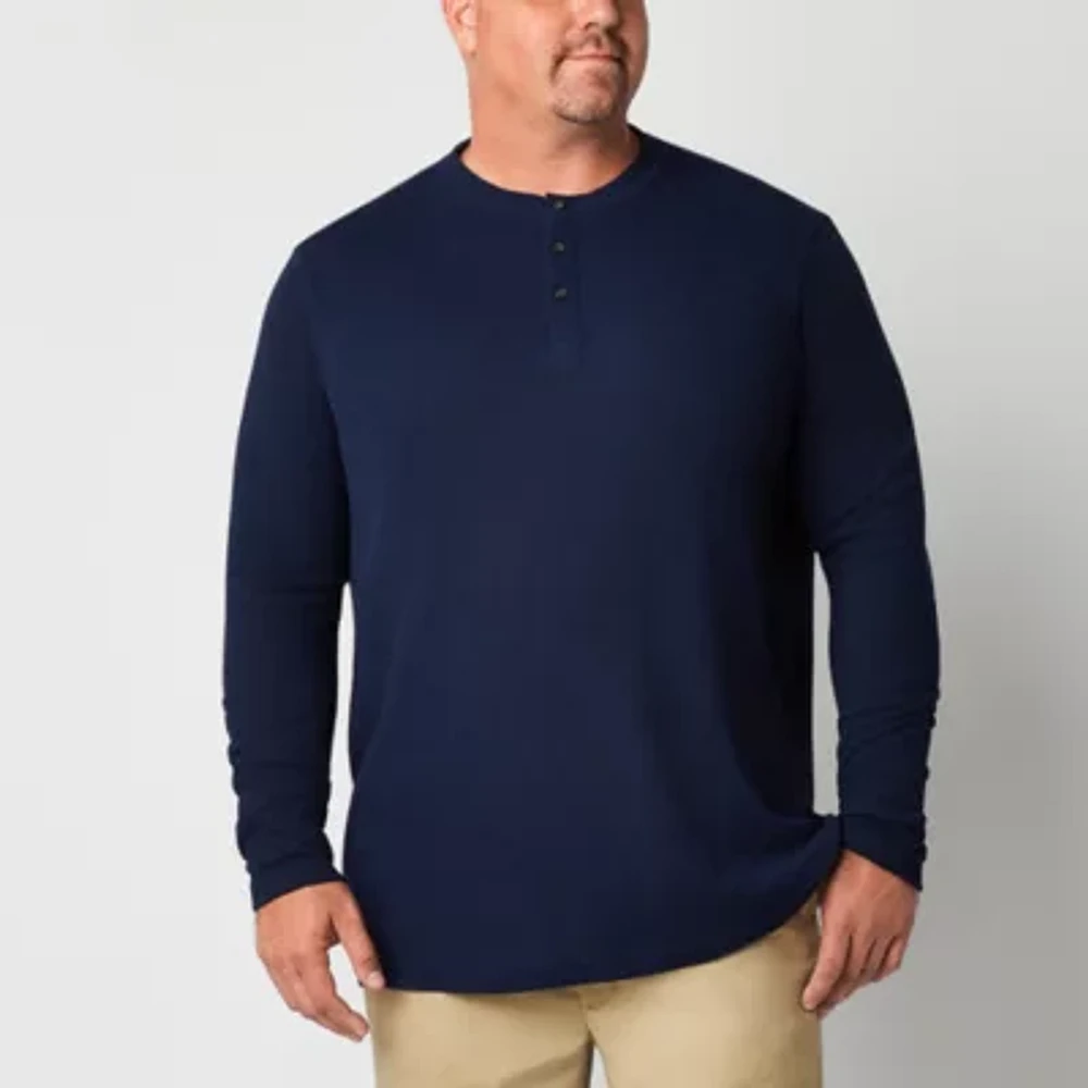 St. John's Bay Big and Tall Mens Long Sleeve Classic Fit Thermal Henley Shirt