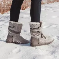 Muk Luks Womens Clementine Water Resistant Flat Heel Winter Boots