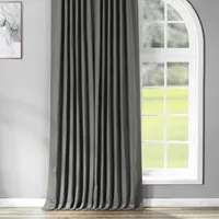 Exclusive Fabrics & Furnishing Solid Extra Wide Light-Filtering Rod Pocket Back Tab Single Curtain Panel