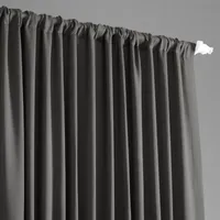 Exclusive Fabrics & Furnishing Solid Extra Wide Light-Filtering Rod Pocket Back Tab Single Curtain Panel