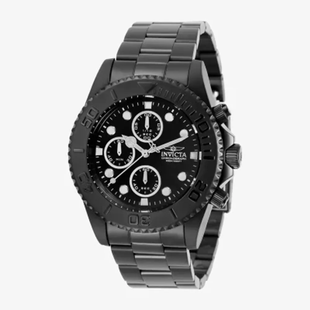 Invicta Mens Black Stainless Steel Bracelet Watch 33050