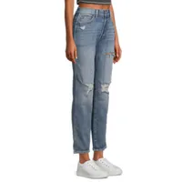 Arizona Juniors Womens Highest Rise Mom Easy-on + Easy-off Jean