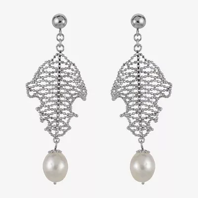 8-8.5Mm Cultured Freshwater Pearl Sterling Silver Earrings