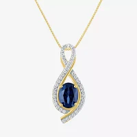 Lab Created Blue Sapphire 14K Gold Over Silver Jewelry Set