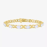 14K Gold Over Silver 7.5 Inch Link Bracelet