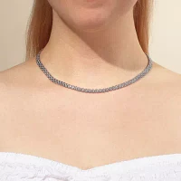 Athra Sterling Silver 18 Inch Hollow Panther Chain Necklace