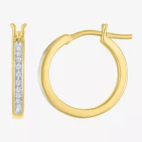 I1-I2/ G-H) 1/10 CT. T.W. Lab Grown White Diamond 14K Gold Over Silver Sterling Silver Hoop Earrings