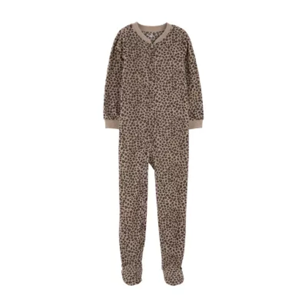 Carter's Little & Big Girls Crew Neck Fleece Long Sleeve Footed Pajamas