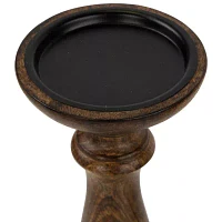 Northlight Dark Wooden Pillar 3-pc. Candle Holder