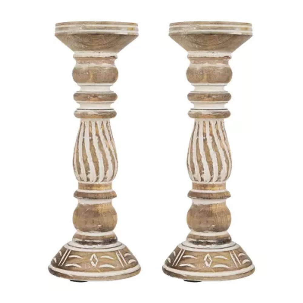 Northlight Brown Etched Antique 2-pc. Candle Holder