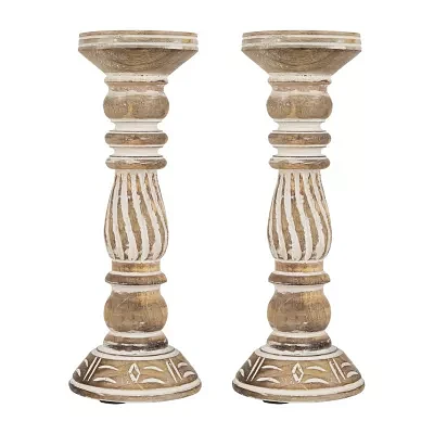 Northlight Brown Etched Antique 2-pc. Candle Holder