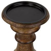 Northlight Walnut Brown Pillar 3-pc. Candle Holder