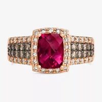 Le Vian® Ring featuring 1 1/2 cts. Raspberry Rhodolite®, 1/4 Chocolate Diamonds®, 3/8 Nude Diamonds™ set 14K Strawberry Gold®