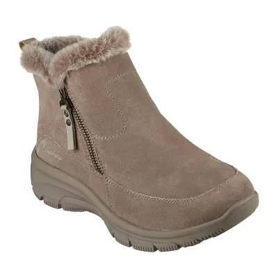 Skechers Womens Easy Going Cool Zip Flat Heel Winter Boots