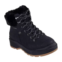 Skechers Womens Park City Flat Heel Lace Up Boots