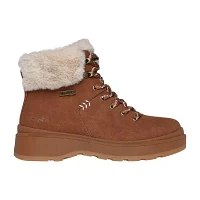 Skechers Womens Park City Flat Heel Lace Up Boots