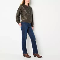 a.n.a Womens Faux Leather Midweight Bomber Jacket