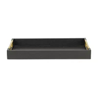 Cheungs Black Faux Snakeskin Rectangular Decorative Tray