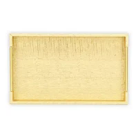 Cheungs Gold Faux Snakeskin Rectangular Decorative Tray