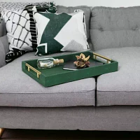 Cheungs Green Faux Shagreen Rectangular Decorative Tray