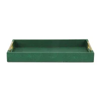 Cheungs Green Faux Shagreen Rectangular Decorative Tray