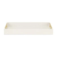 Cheungs White Faux Snakeskin Rectangular Decorative Tray