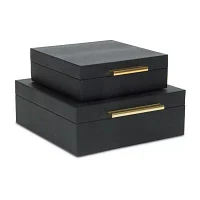 Cheungs Faux Snakeskin Square 2-pc. Decorative Box