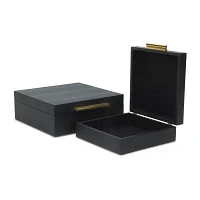 Cheungs Faux Snakeskin Square 2-pc. Decorative Box