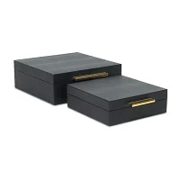 Cheungs Faux Snakeskin Square 2-pc. Decorative Box