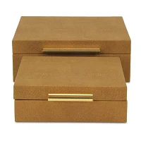 Cheungs Faux Shagreen Square 2-pc. Decorative Box