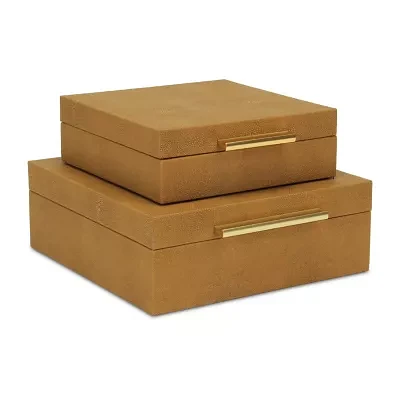 Cheungs Faux Shagreen Square 2-pc. Decorative Box