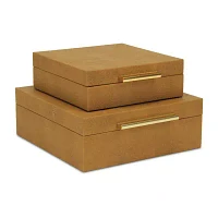 Cheungs Faux Shagreen Square 2-pc. Decorative Box