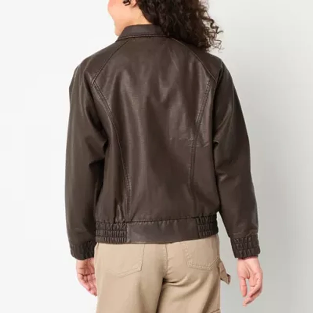 Leather Bomber Jacket Jcp Faux Leather Jacket Home Plaza Del