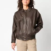 Arizona Faux Leather Bomber Jacket