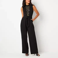 Bold Elements Chain Lace Up Jumpsuit Womens Sleeveless