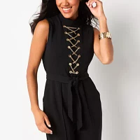 Bold Elements Chain Lace Up Jumpsuit Womens Sleeveless