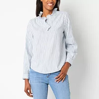 St. John's Bay Womens Long Sleeve Blouse