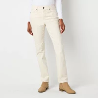 St. John's Bay Womens Mid Rise Secretly Slender Straight Leg Jean