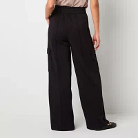 Stylus Womens Mid Rise Wide Leg Cargo Pant