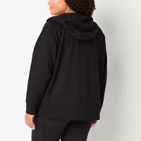 Xersion Plus Womens Super Soft Fleece Long Sleeve Hoodie