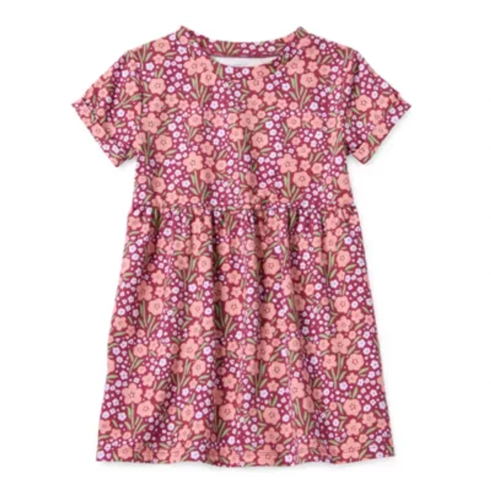 Okie Dokie Toddler & Little Girls Short Sleeve A-Line Dress