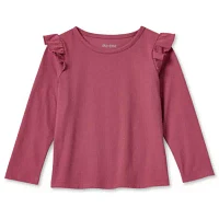 Okie Dokie Toddler & Little Girls Round Neck Long Sleeve T-Shirt