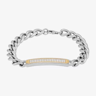 14K Gold Over Silver 8 1/2 Inch Hollow Curb Id Bracelet