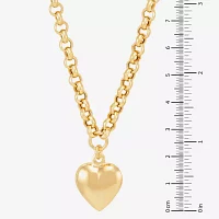 Womens 14K Gold Over Silver Heart Pendant Necklace